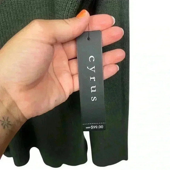 NWT Cyrus Knit Dark Green Pullover Cowl Neck Rayon  Sweater Womens Size Medium - Picture 8 of 14